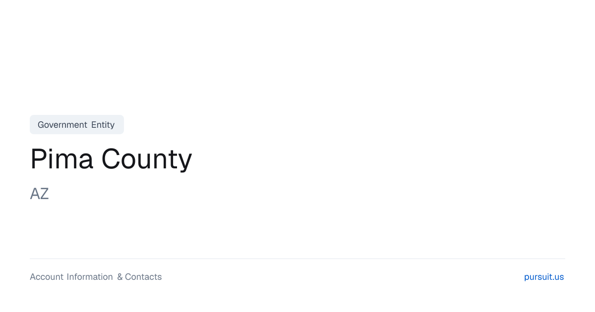 Pima County, AZ - Public Sector Account Information | Pursuit